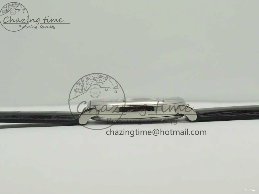 MIROTIME 0306 Supportive Portofino Automatic SS AF 1:1 Best Edition White Dial on Black Croco Leather Strap A 7184